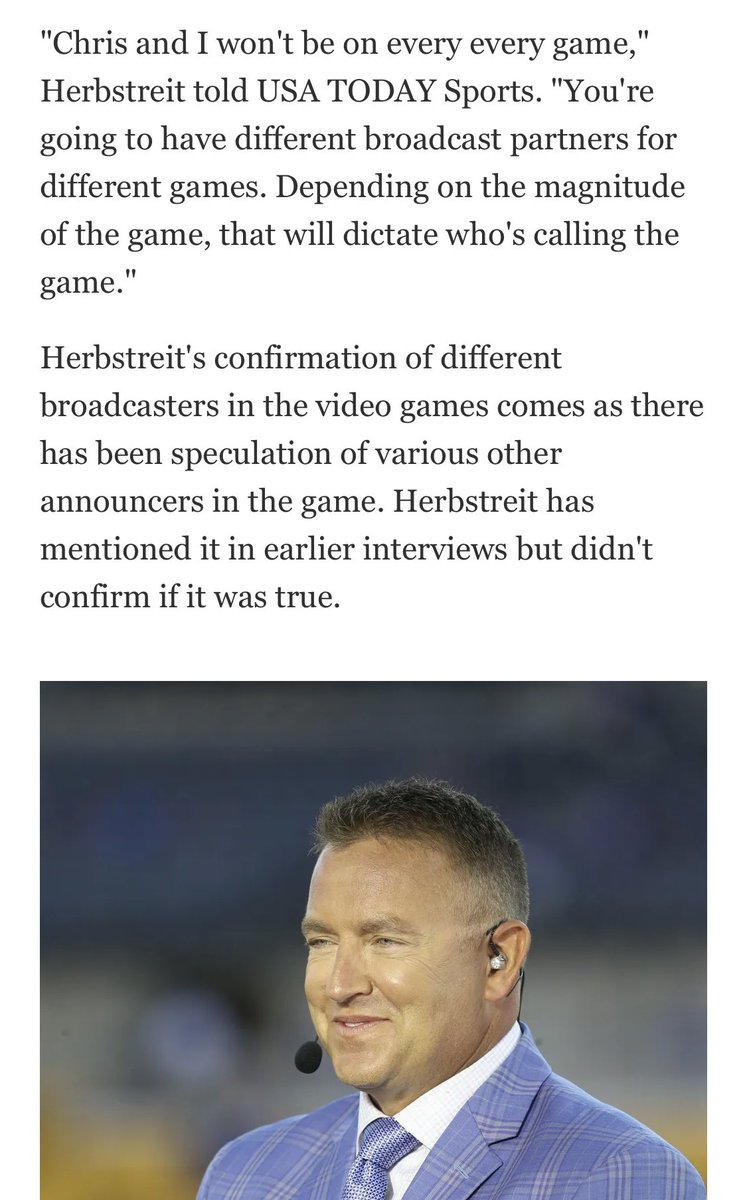 🚨 BREAKING : @KirkHerbstreit Officially Confirms Multiple Announce Crews via @USATODAY  😭🔥