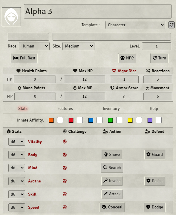 DungeonRoad's tweet photo. Stats page received minor improvements to layout and formulas have been updated to included new Alpha 3 changes for gaining Reactions and setting Armor Score. https://t.co/GVMeLtbo3t