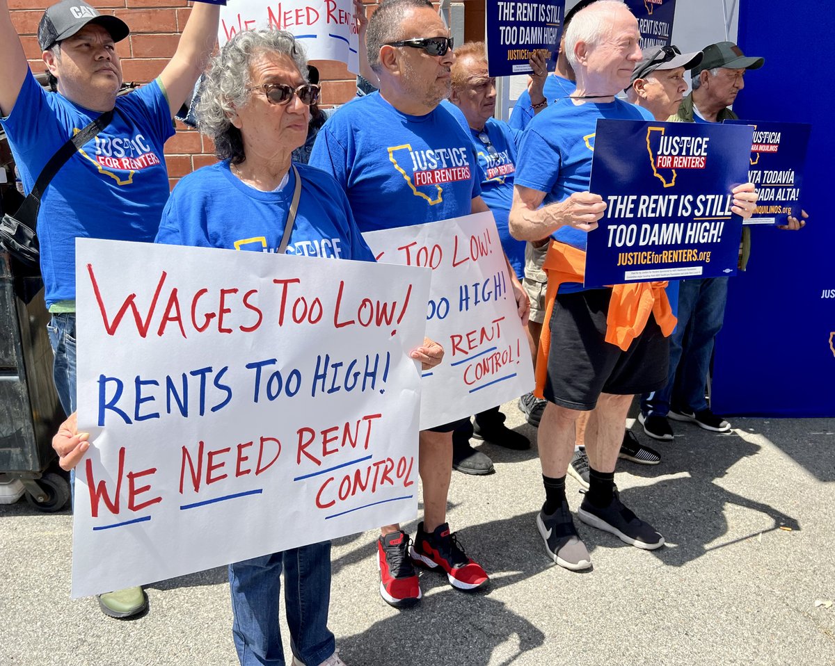 We thank labor leaders from @UNITEHERE11 @aft1521 @UTLAnow for joining us at a @Justice4Renters press conference today. Wages are too low and the rent is too damn high! But we can expand #RentControl in CA through the Justice for Renters Act, the Nov. ballot measure. #MayDay