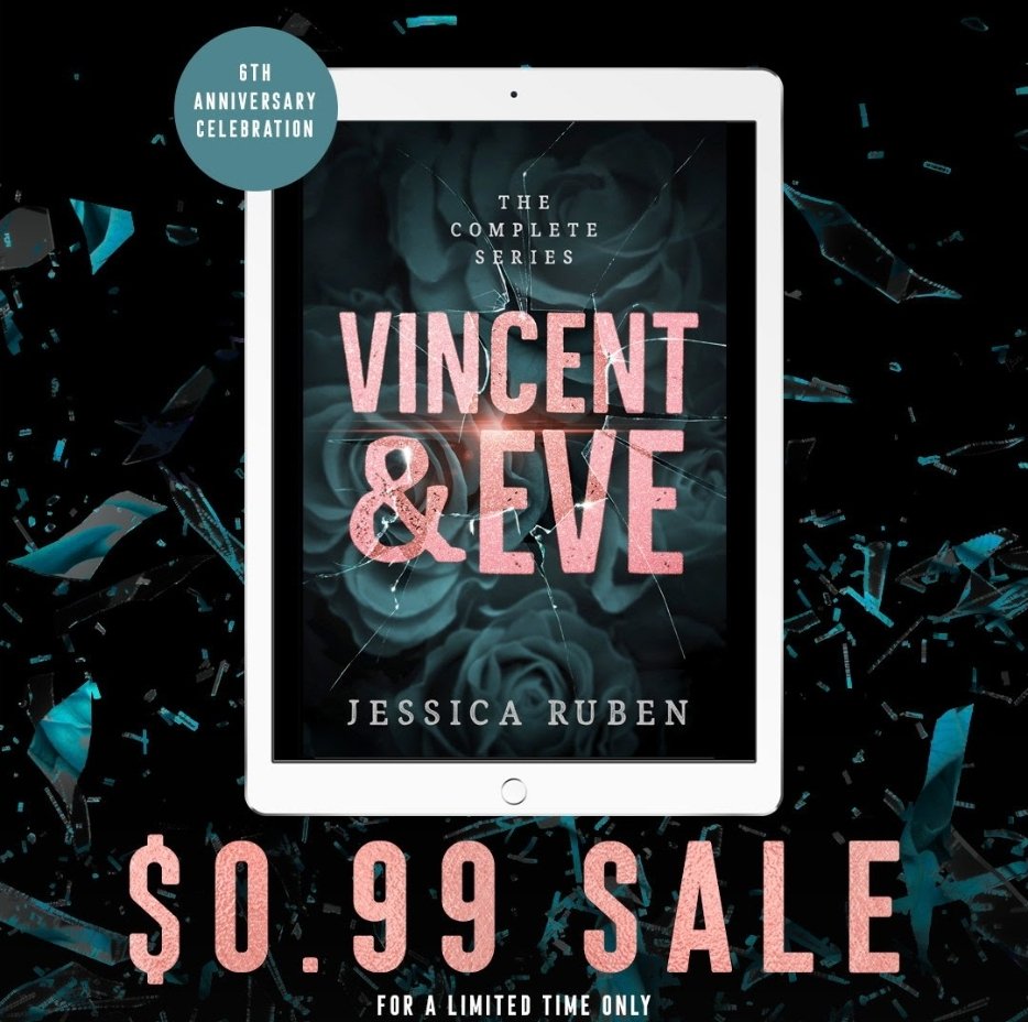 RISING by Jessica Ruben turns six today! Get the ultra Swoony, page turning, three book spanning love affair with a book boyfriend that readers can’t get over! Download the Vincent & Eve Complete Collection on sale for $.99 for a limited time only! geni.us/VEcollection #books