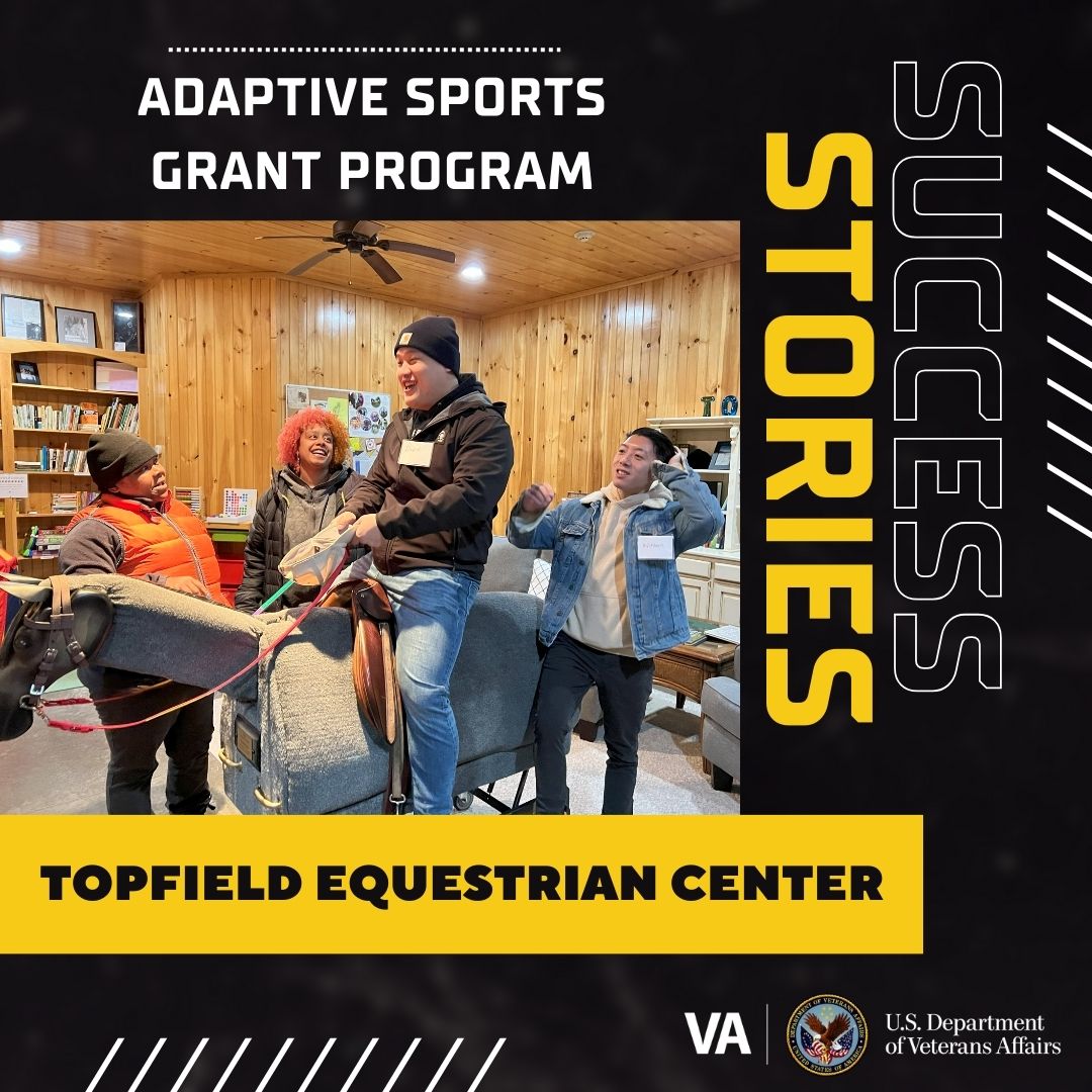 🎉 Another success story! Thanks to the VA Adaptive Sports Grants Program, the Topfield Equestrian Center completed their first 4-week Grounding Resilience in Training group with #Veteran Peer Mentors from the @CUNY Veterans Services program. #Sports4Vets #adaptivesports