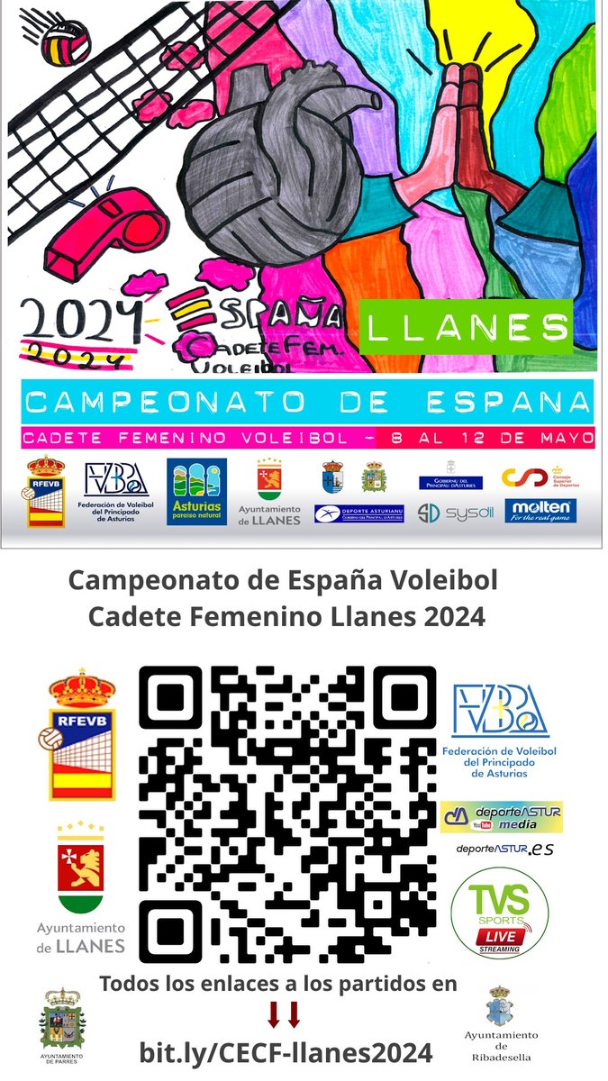 Presentación del Campeonato de España Cadete Femenino 2024
Jueves a las 12
youtube.com/watch?v=CVHU7K…
Asturias vuelve a ser sede del mejor vóley nacional,  del 8 al 12 de mayo . Llanes, Ribadesella, Arriondas y Posada de Llanes acogerán el torneo