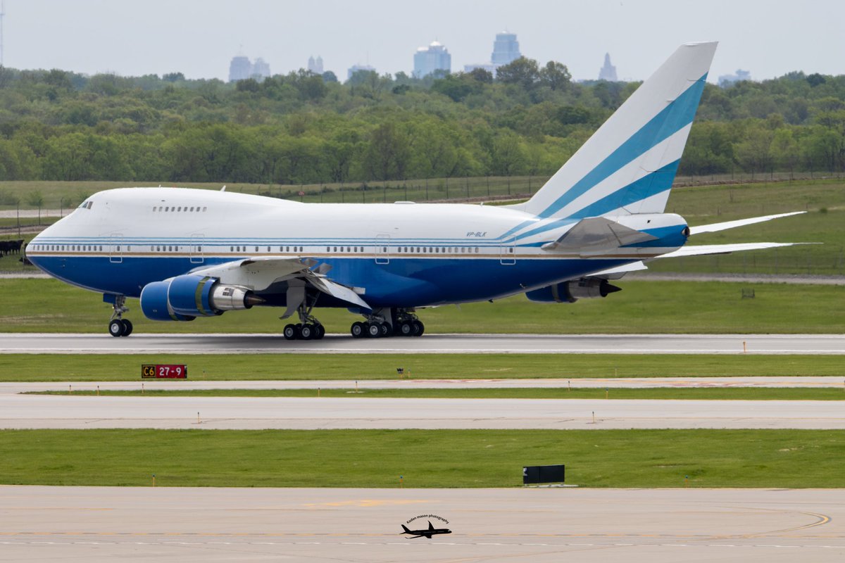 Not my best work today but still cool regardless Was alerted a while back of this 747sp ferrying int MCI VP-BLK 747SP (BBJ) There is only ONE flying 747SP in the US and this is it