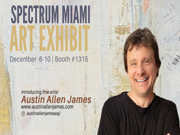 Excited to see Austin Allen James bring his unique blend of art and design to Spectrum Miami, Dec 6-10! Don't miss his debut at booth #1315. #SpectrumMiami #ArtFair #AustinAllenJames
