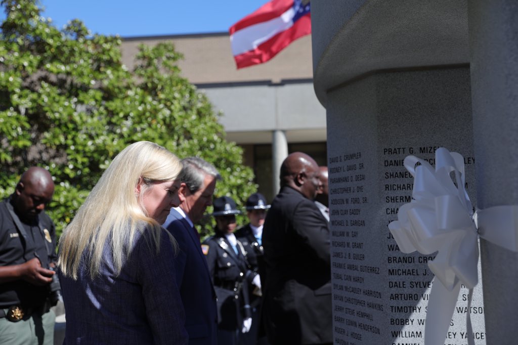 While Georgia proudly supports those who work to protect our communities, these men and women still face great danger on a daily basis. Today, Marty, Amy Porter and I joined law enforcement partners to honor nine brave Georgians who gave their lives in service to our state.