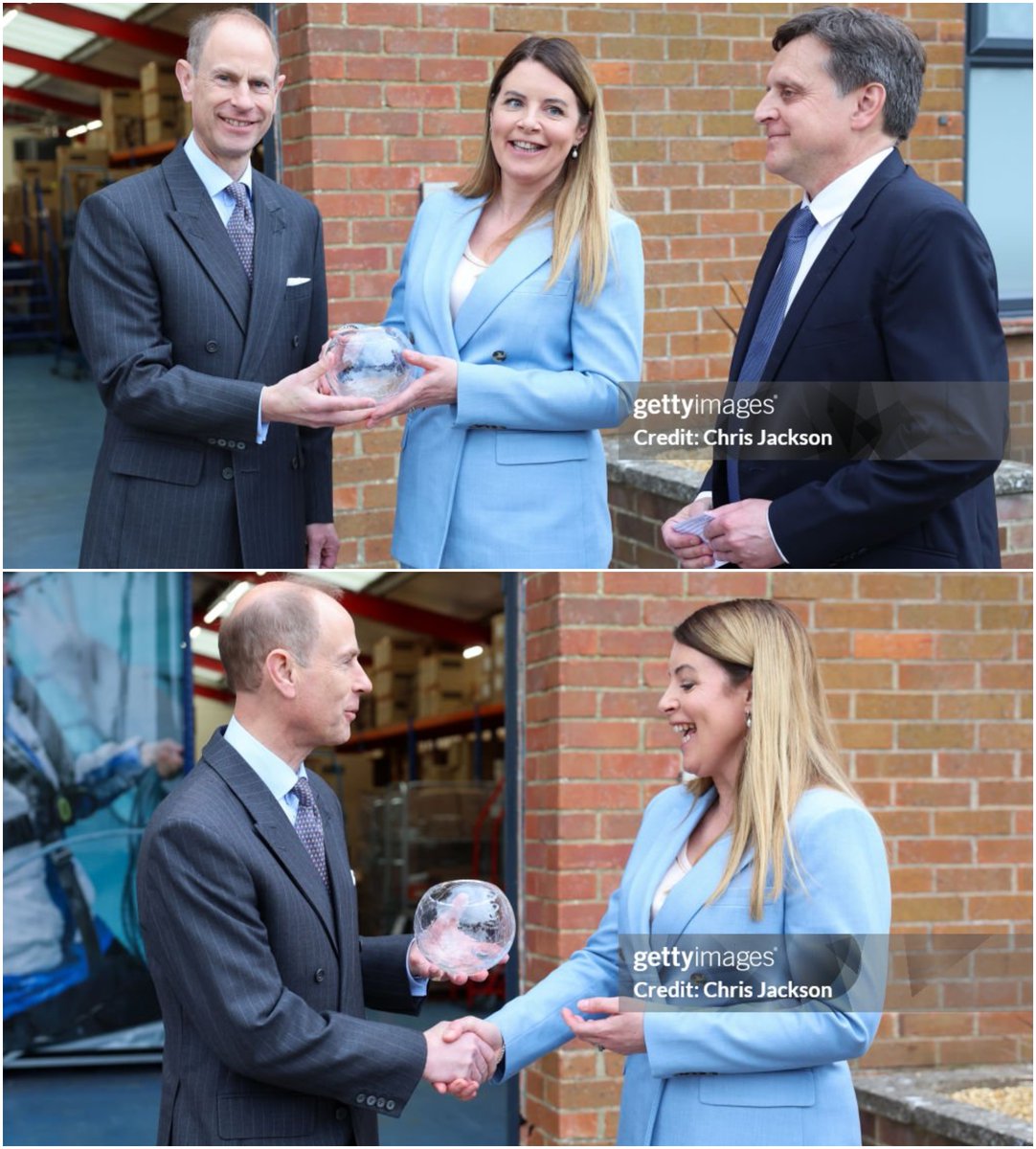 Prince Edward, Duke of Edinburgh presents Director and Co-Owner, Spinlock Production Facility, Caroline Senior and Director and Co-Owner, Spinlock Production Facility, Chris Hill with the Kings Award for Enterprise for Innovation. (📸 Chris Jackson/Getty Images)