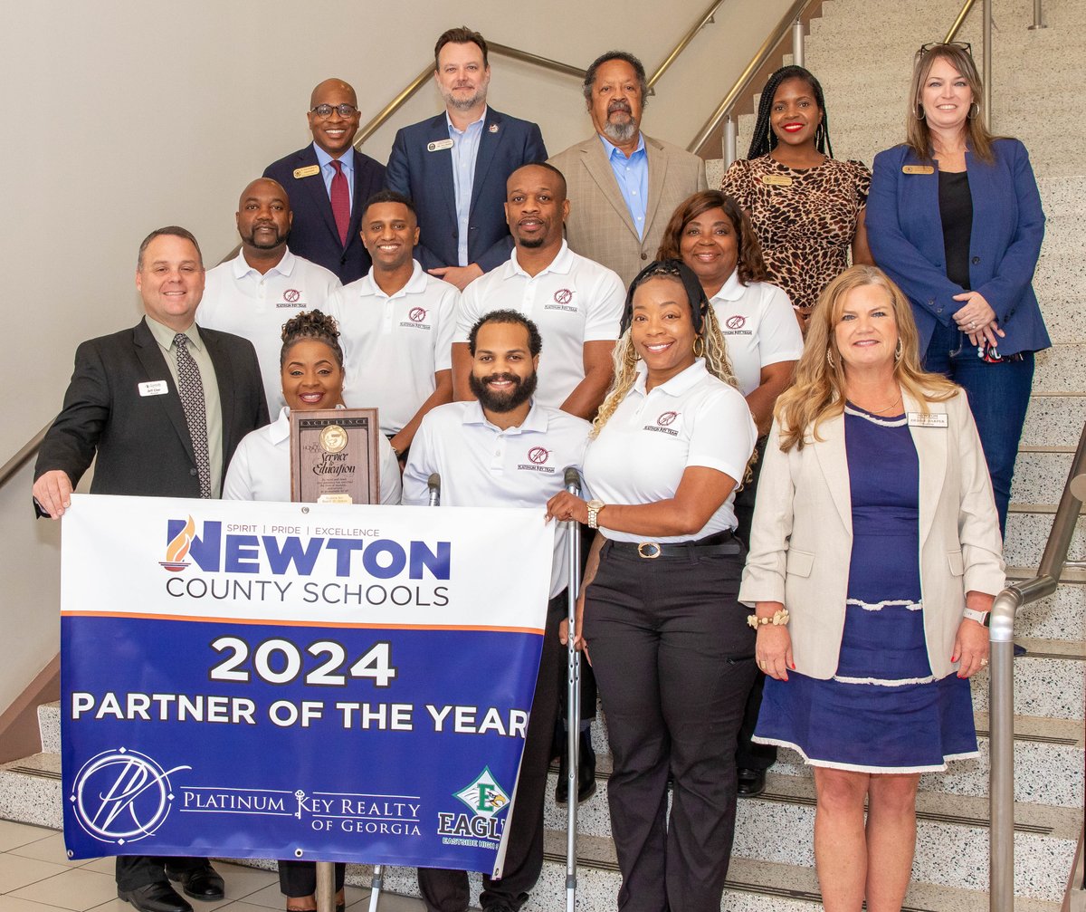 Congratulations to our 2024 @NewtonCoSchools Partner of the Year...Platinum Key Realty of Georgia! Platinum Key Realty is a trusted partner in education with @EHS_Eagles. Thank you for your continued support! newtoncountyschools.org/departments/pu…