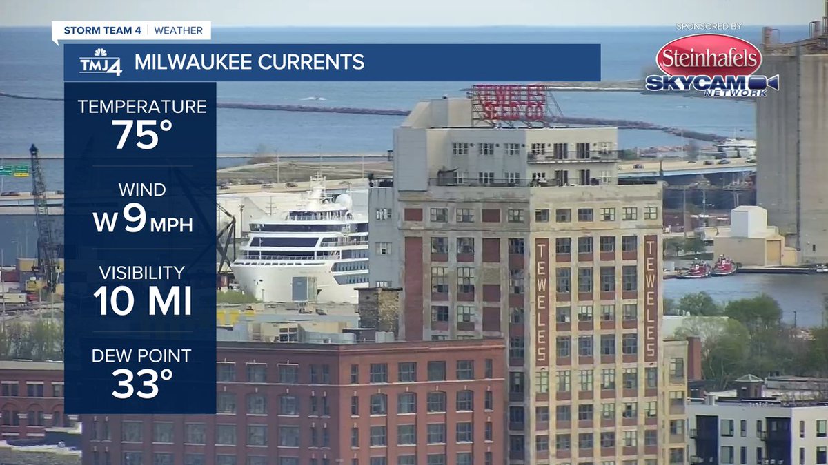 The first @vikingcruises ship of the season at port in Milwaukee!  Welcome!... everyday is 75 and sunny in Milwaukee lol