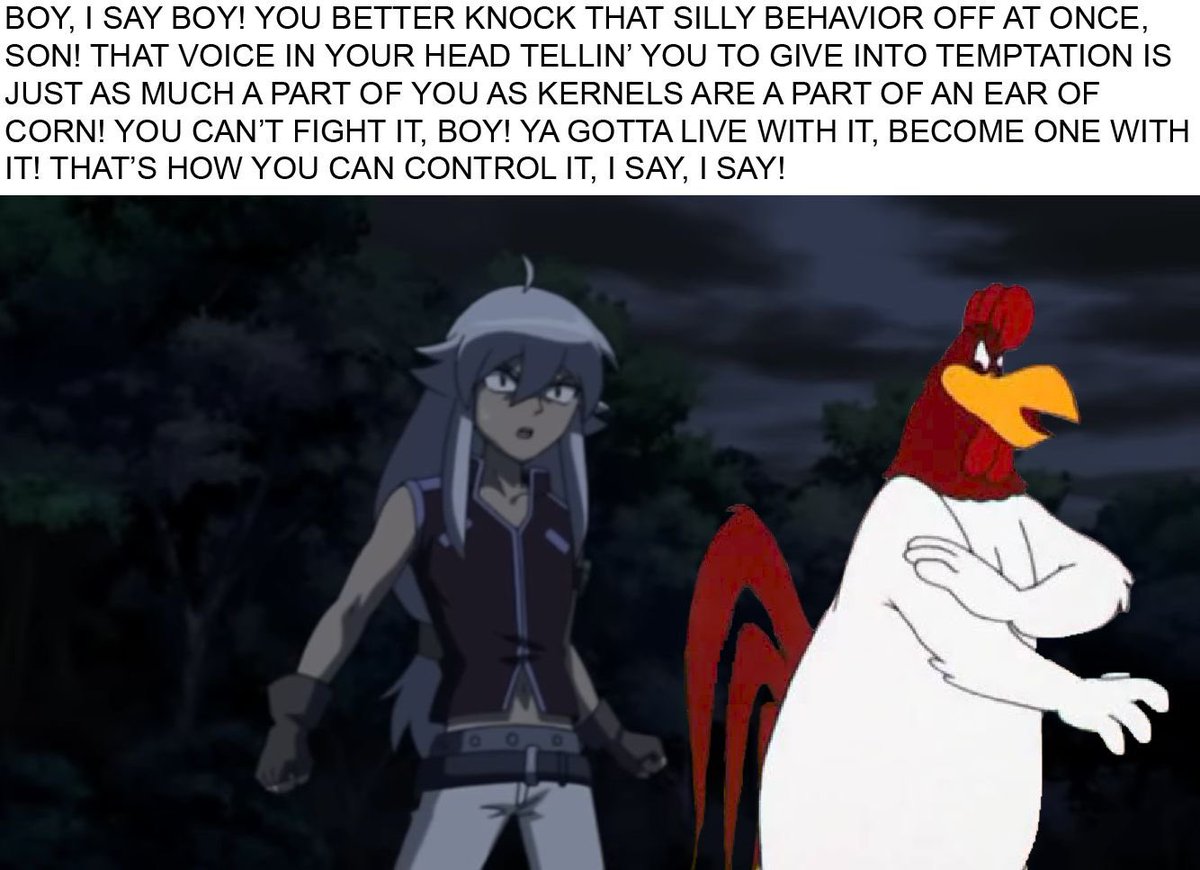 Y’all remember when Foghorn Leghorn helped Tsubasa overcome the Dark Power in Metal Masters?