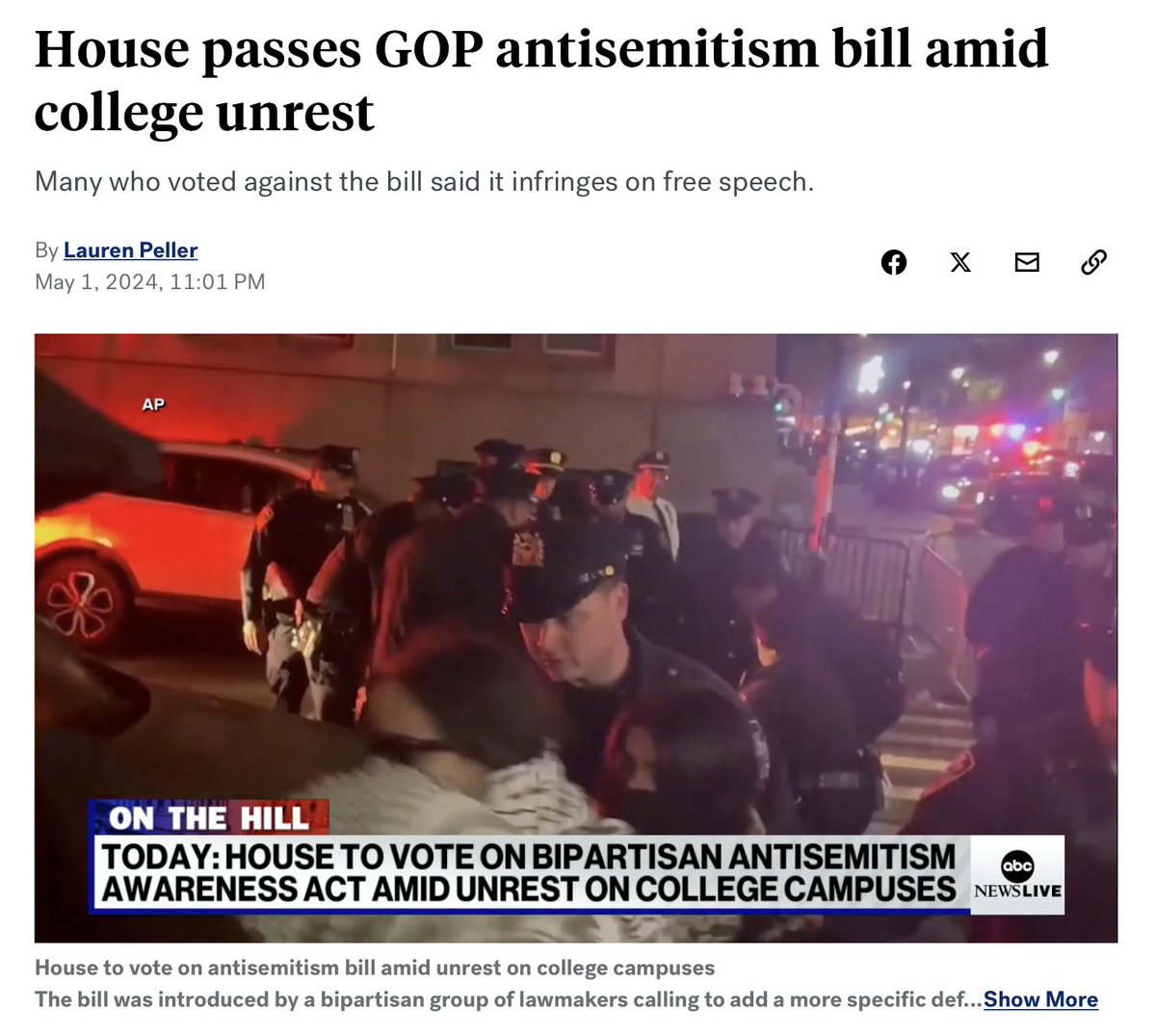 BREAKING: 🇺🇸 House Passes GOP Antisemitism Bill The bill expands definition of antisemitism to 'denying Jewish people their right to self-determination by claiming that the State of Israel is racist state & drawing comparisons of contemporary Israeli policy to that of Nazis.'