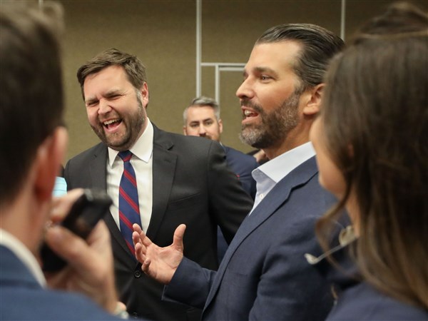 Don Jr and JD Vance are BFFs. They're laughing about: - Immigrants starving - How beards don't disguise jowls - Shopping in the Devin Nunes department at a Big&Tall store - The idea of chicks voting - Explaining hush money to your kids - Why groveling is cooler than pickle ball