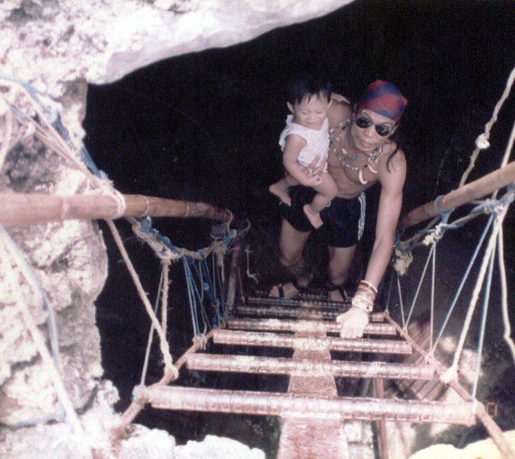 1994: Taking my nephew out of the Crystal Cove undersea cave; which is located at the southeast area of the popular vacation island of Boracay, in the Sibuyan Sea.

#filipinotraveler #travel #philippines #philippinehistory #Boracay  #crystalcove