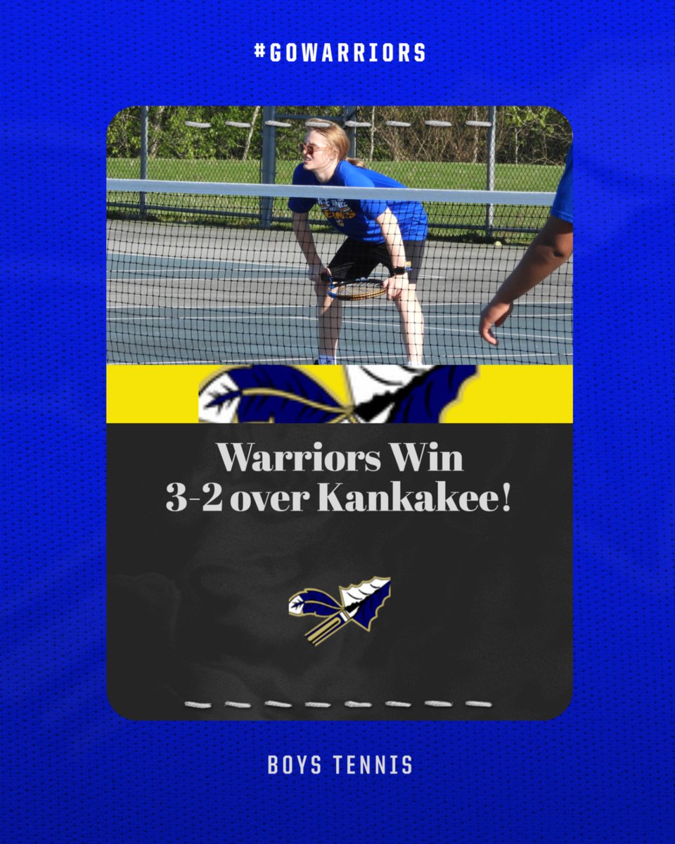 Our Boys Tennis Team picked up a big conference win over Kays in Kankakee! #GoWarriors