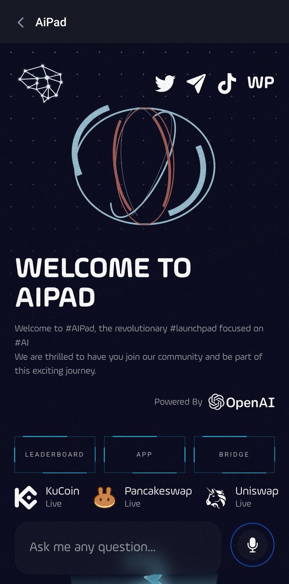Added $AIPAD as a Longterm Bag 💰 

This Gem Can Pump 60x in Bullrun 💎

@AIPADTECH is the Revolutionary #Launchpad focused on Delivering the Best #AI Projects in #Crypto

Powered by @OpenAI Promising Project Currently at 10M MarketCap Don't Fade On It ✍️

My Target's are 30x to…
