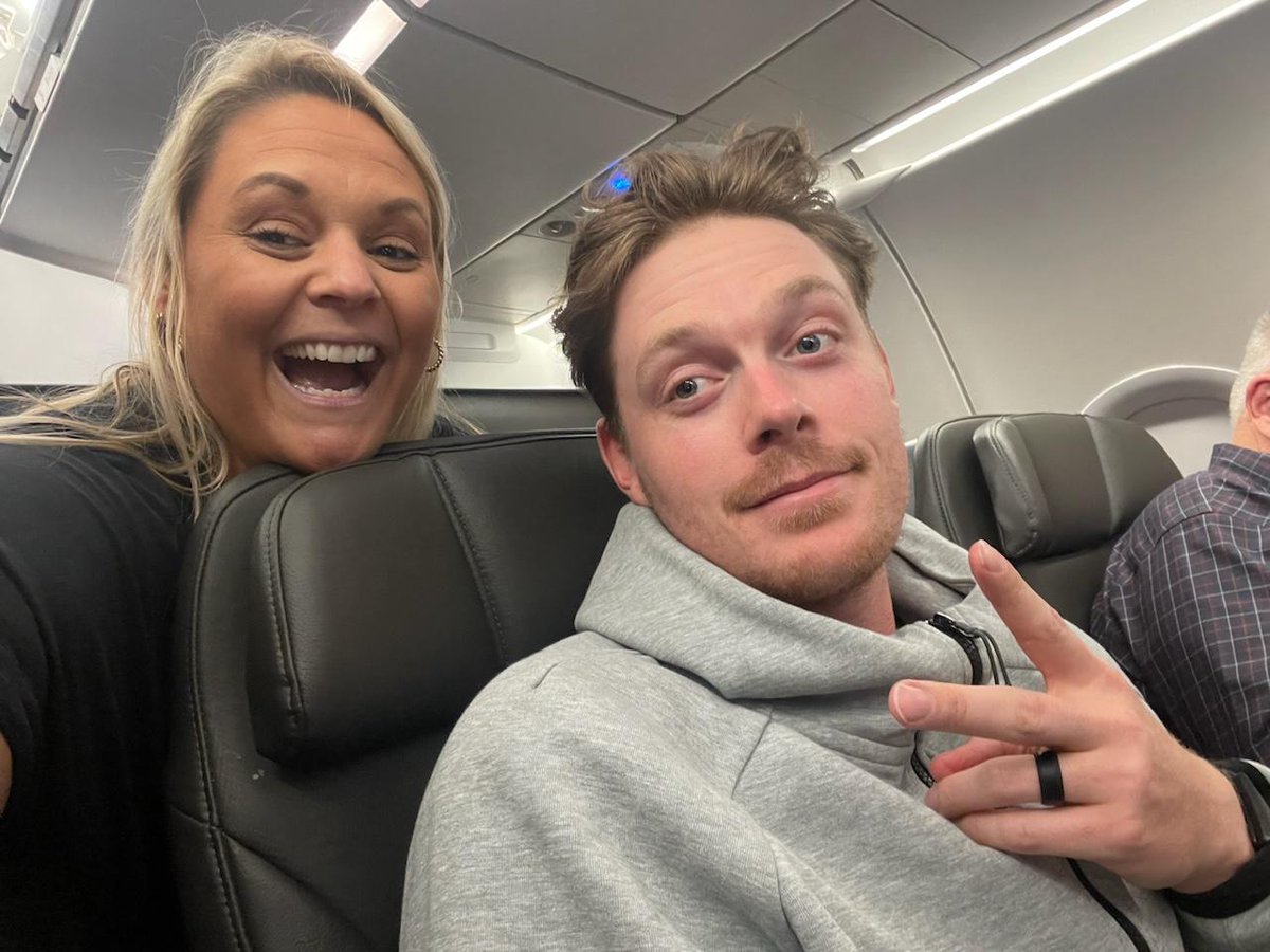 Made my wife's day meeting Pete Fairbanks on a flight today. She immediately texted me this and wants to now name our son (who is due in July) Pete 🤣! Get better soon Pete!  #RaysUp