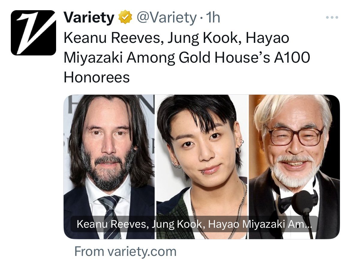 CONGRATULATIONS, JUNGKOOK, on being one of Gold House's A100 honorees! This is why ARMY supports BTS. We want the boys to receive everything they deserve. Well done, ARMY.