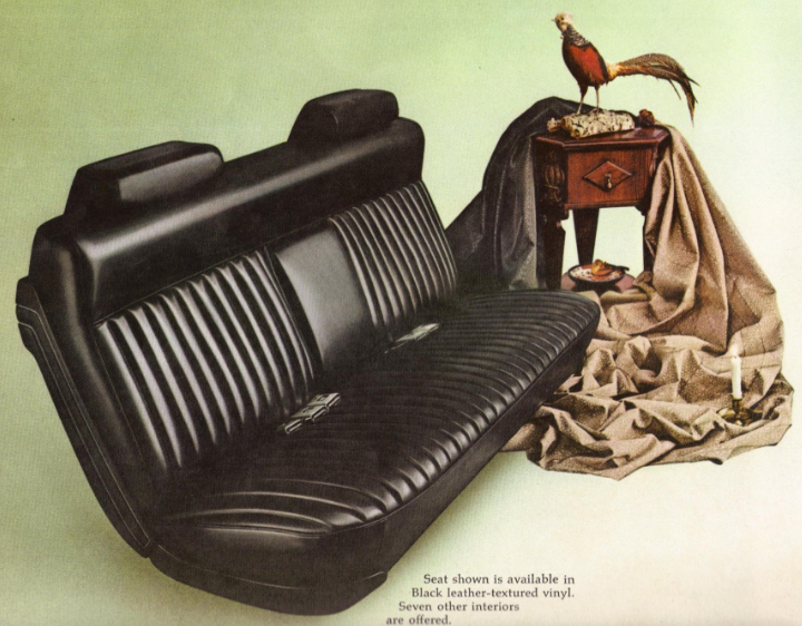 Pheasant: 'What cheap bastard gets vinyl seats in a Caddy?' 1969 Cadillac Calais. #birdwatching #economy  #Economicdata