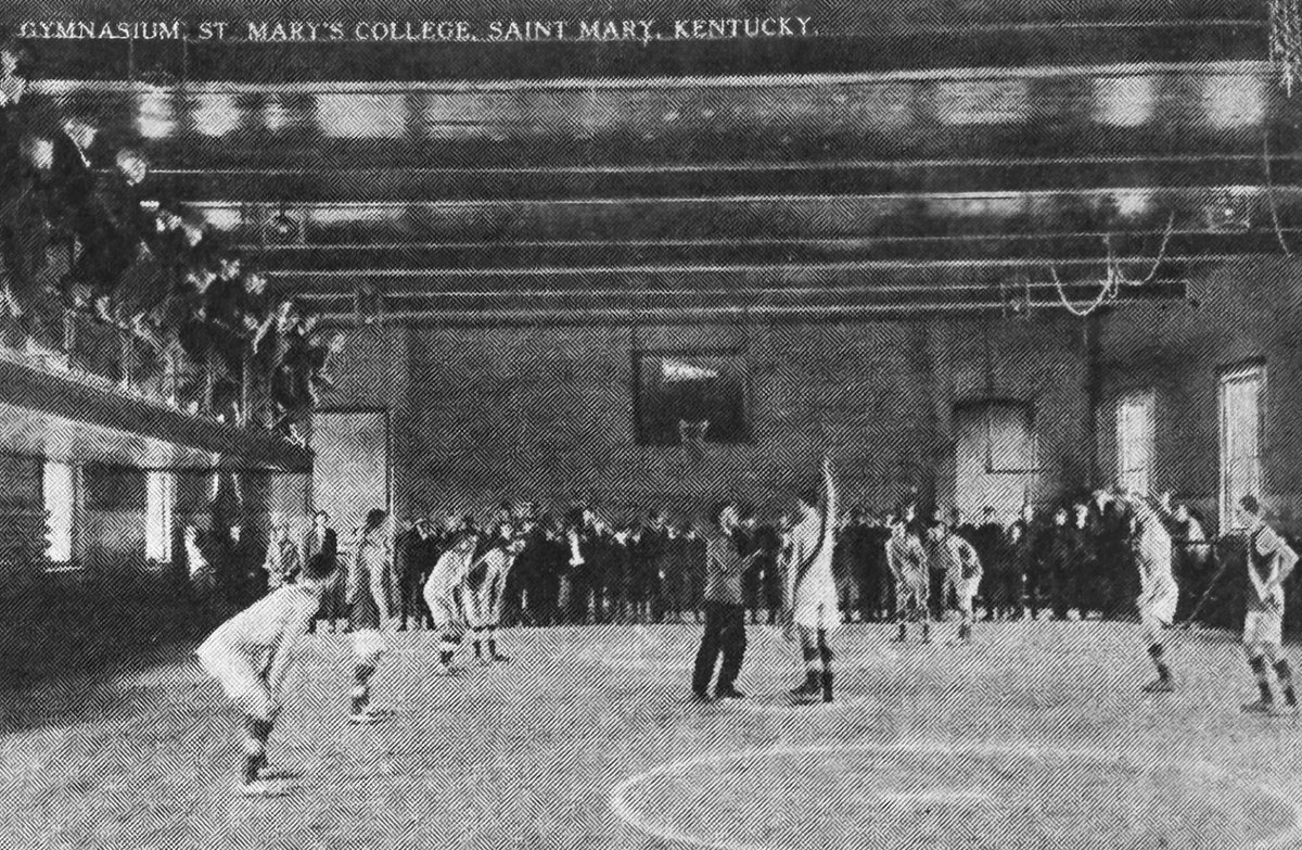 A very cool picture here of a very early basketball game in Kentucky - 1915 at St. Mary’s College (Marion County). AWESOME!