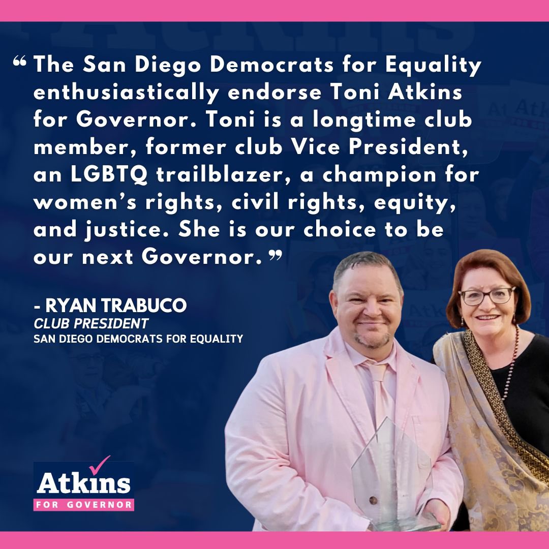 .@dems4equality’s work opened doors for me and other #LGBTQ+ candidates to run for office - and win! I’m honored to have their endorsement in my campaign to become the first openly LGBTQ+ Governor of California.