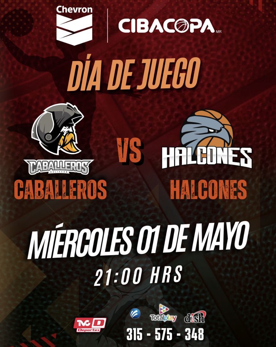 GAME DAY 🔥🏀 Esta noche tenemos actividad de @cibacopamx en nuestra señal con el duelo entre: @caballeroscln 🆚 @halconesobregon ⏰: 21:00 HRS. 📺: 315 Mega • 575 Totalplay • 348 Dish #TVCDeportes #JuegaConLosGrandes