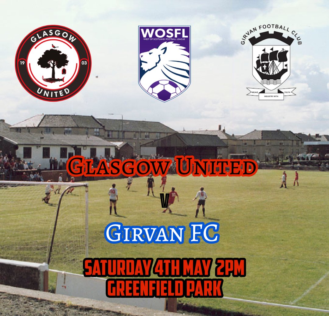 On saturday we welcome Girvan Fc to Greenfield in our penultimate league game. The focus now is complete the season with two wins and finish on a positive note, and next saturday we finish up against Vale of Leven Fc also at Greenfield Park.⚫️⚪️🔴