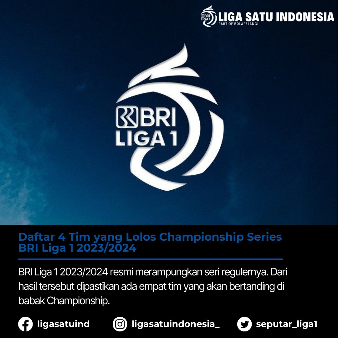 Daftar 4 Tim yang Lolos Championship Series BRI Liga 1 2023/2024
Berita Selengkapnya : ligasatuindonesia.com/2024/05/01/daf…
>> bopelnews.com
>> LIgasatuindonesia.com
#liga1indonesia #liga1 #briliga1 #indonesialiga1 #liga1match #liga1indonesia #ligasatuindonesia1 #bopelnews