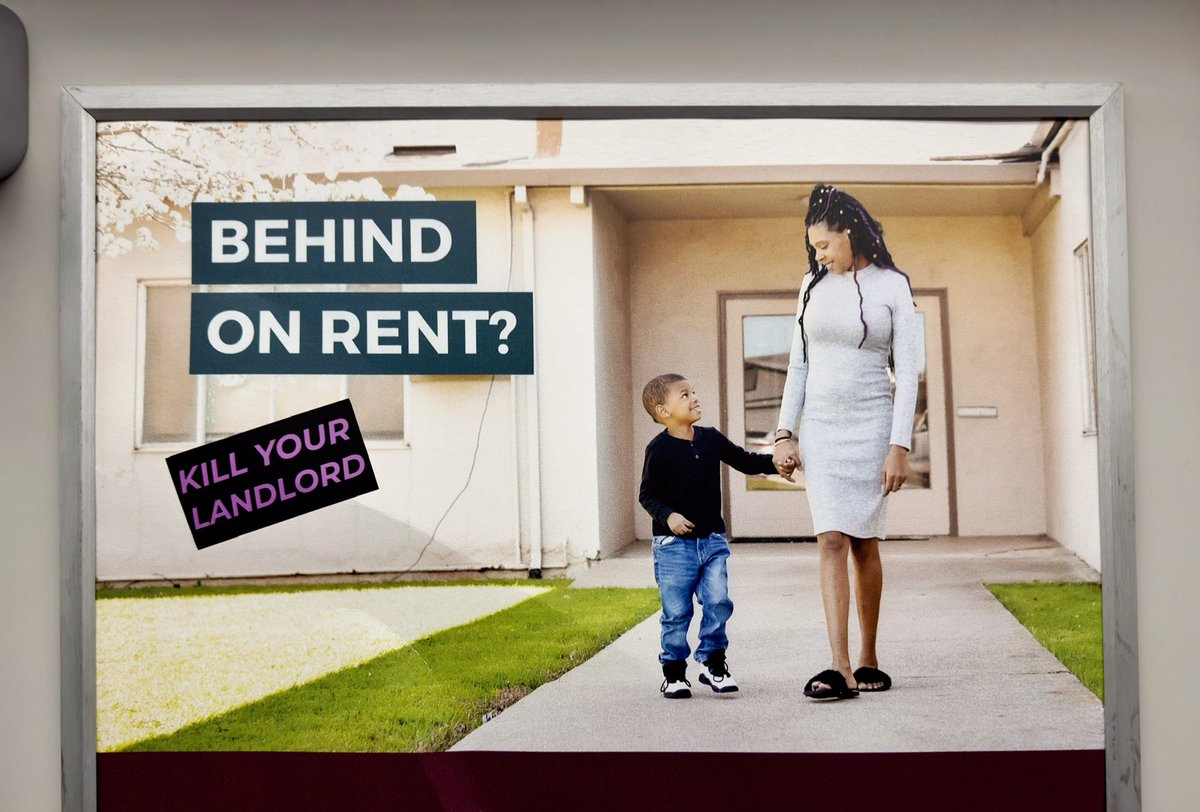 Behind on Rent? Kill your landlord??? What the hell kind of ads you running on the BART trains these days @SFBART ???