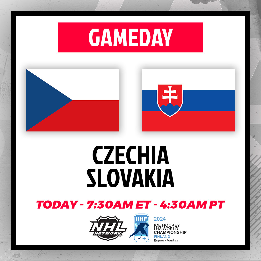 More #U18MensWorlds quarterfinal action is on the way on NHL Network! 

Czechia takes on Slovakia at 7:30am ET/4:30am PT!