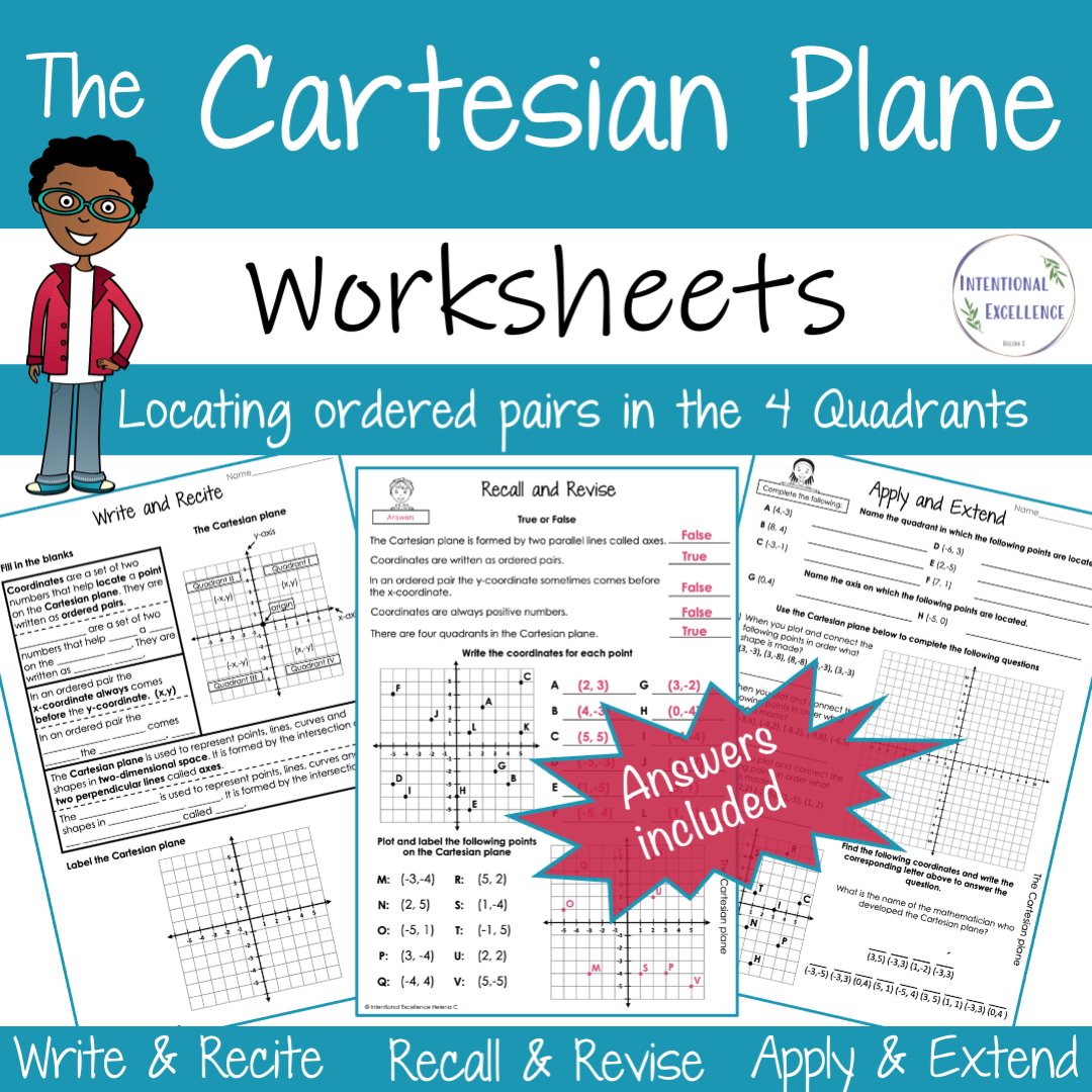 Cartesian Plane WORKSHEETS Coordinate System Ordered Pairs Year 5 – 6 Math Review

tpd.edu.au/product/cartes…

Activities Included:

Writing & Reciting
Recalling & Revising
Applying & Extending

#MathReview #CartesianPlane #MathWorksheets #Year5 #Year6