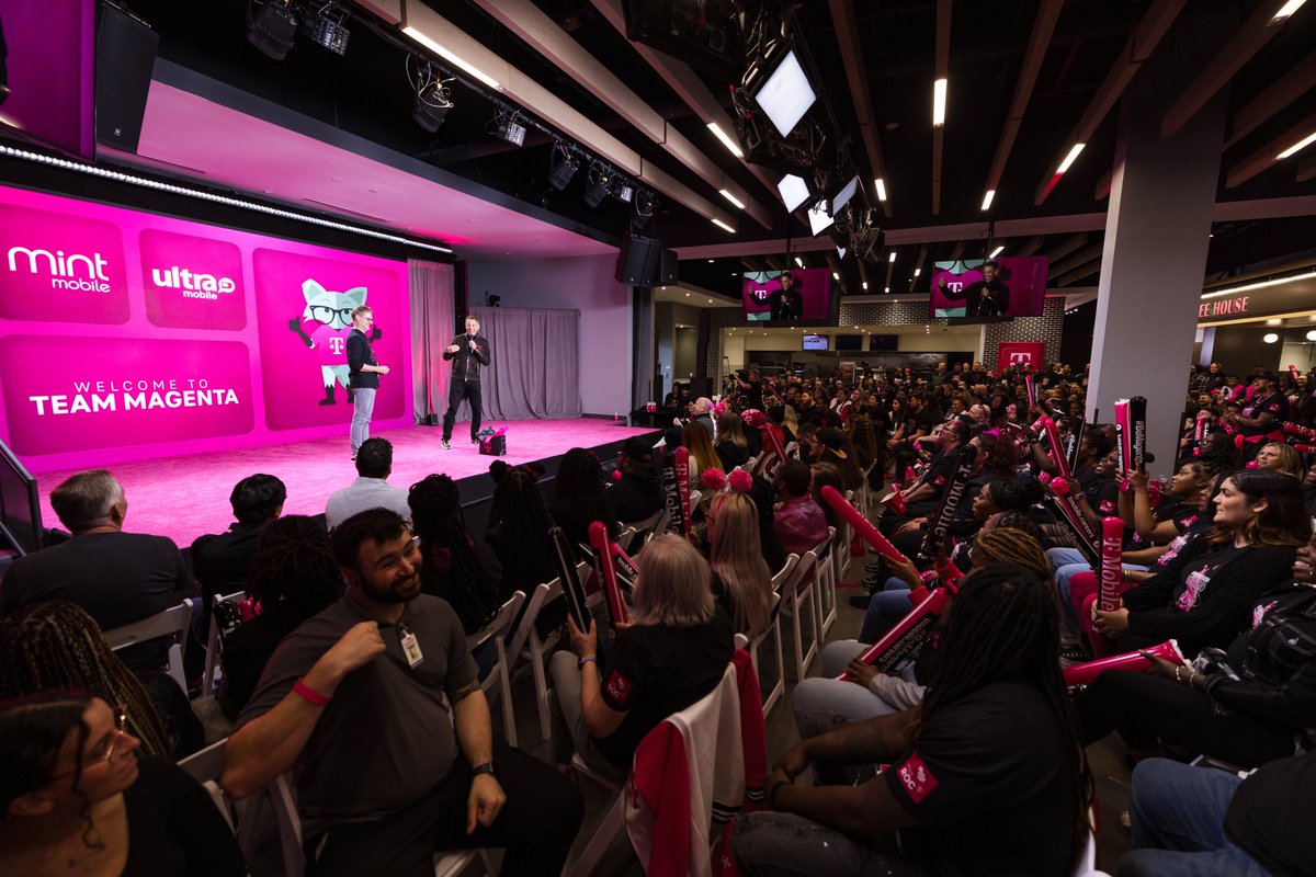 What an incredible @TMobile all-employee meeting! Great energy in Bellevue, Overland Park, and our newest Customer Experience Center in Rochester, New York 🙌  And of course I relish any opportunity to showcase the incredible work of the Tech Team alongside my pal @JohnSaw! 😎