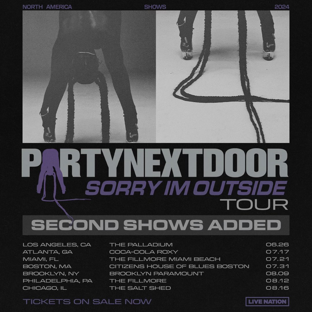 Everything was selling out, had to add more shows. Presale code: OUTSIDE partyomo.com #SorryImOutsideTour #P4