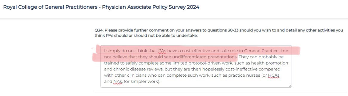 <a href="/DrHFRyan/">Heather Ryan</a> <a href="/rcgp/">Royal College of General Practitioners</a> Well said Heather👏🏼🙏🏼, I agree 💯.

I feel v strongly that there is NO safe, cost-effective role for PAs in primary care &amp; they should absolutely NOT be managing patients w/ undifferentiated problems.

<a href="/KamilaRCGP/">Kamila Hawthorne</a> <a href="/VictoriaTzB/">Victoria Tzortziou Brown</a> <a href="/NavinaEvans/">Dr Navina Evans</a> <a href="/sheona_macleod/">Sheona Macleod</a> <a href="/NHSE_WTE/">NHS England Workforce, Training and Education</a> <a href="/RCPhysicians/">Royal College of Physicians</a>