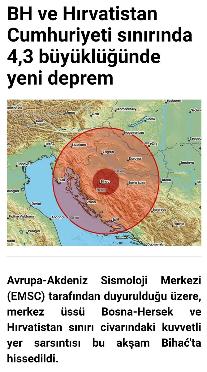 #Bosna Hersek - Hırvatistan sınırı yakınlarında bu akşam 4.3 şiddetinde #deprem meydana geldi.
#ARNAVUTHABER