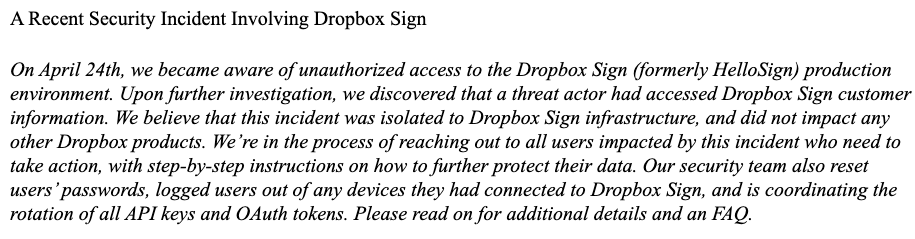 _venarix_'s tweet photo. 🚨 Today, @Dropbox reported a #cybersecurity breach affecting #DropboxSign. Compromised data includes emails, usernames, phone numbers, hashed passwords, API keys, OAuth tokens, and MFA credentials. 

More info at #VenariX. Sign up free at https://t.co/LkpGVyifiq https://t.co/2KTr8RJpbI