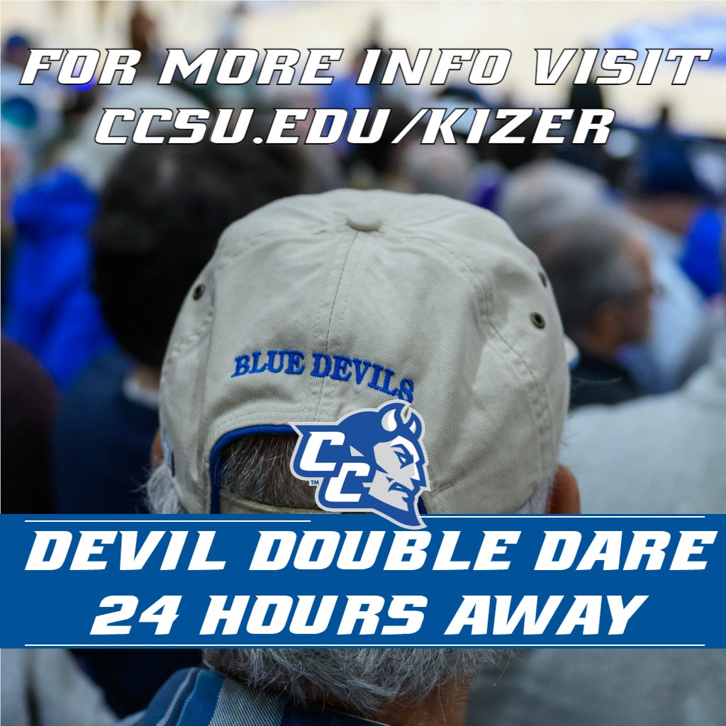 🚨🚨🚨ONE! MORE! DAY! 🚨🚨🚨 Devil Double Dare is coming TOMORROW! Visit CCSU.EDU/Kizer for more information and set your alarm to make your donation and have it doubled beginning Friday, May 3rd at 6:00 am🕕 #GoBlueDevils #DDD