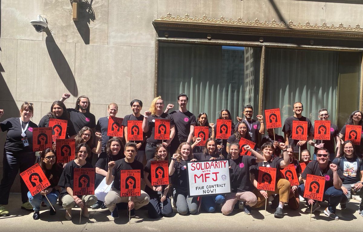 Happy May Day! Our members came together today in solidarity with fellow @NOLSW2320 member @MFJUnion who are on strike for a fair contract! Our workers need to pay their bills! #faircontractnow