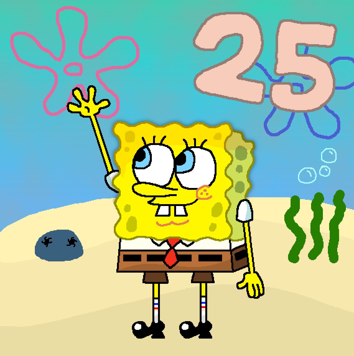First time I've drawn the sponge. How'd I do?

#25YearsOfSpongeBob
