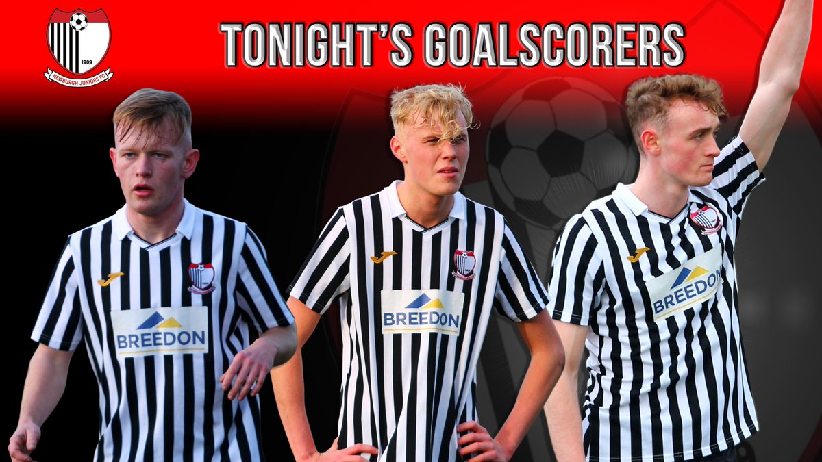 Tonight's scorers: Kierren Ritchie, Kyle Tracey and Ronan Hall. ⬛️⬜️🟥