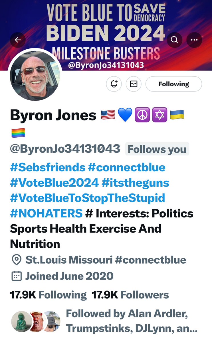 Good evening everyone. Our good friend Byron @ByronJo34131043 is 94 away from reaching 18K. Can we all help him get there? Thank you 💙REPOST💙