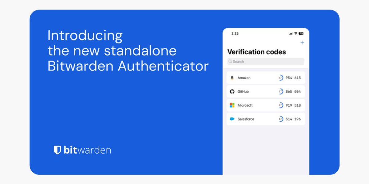 🔐 @Bitwarden has launched an open-source standalone authenticator app for iOS and Android, which uses time-based one-time passwords (TOTP) for two-factor authentication (2FA) to improve security alternativeto.net/news/2024/5/bi…