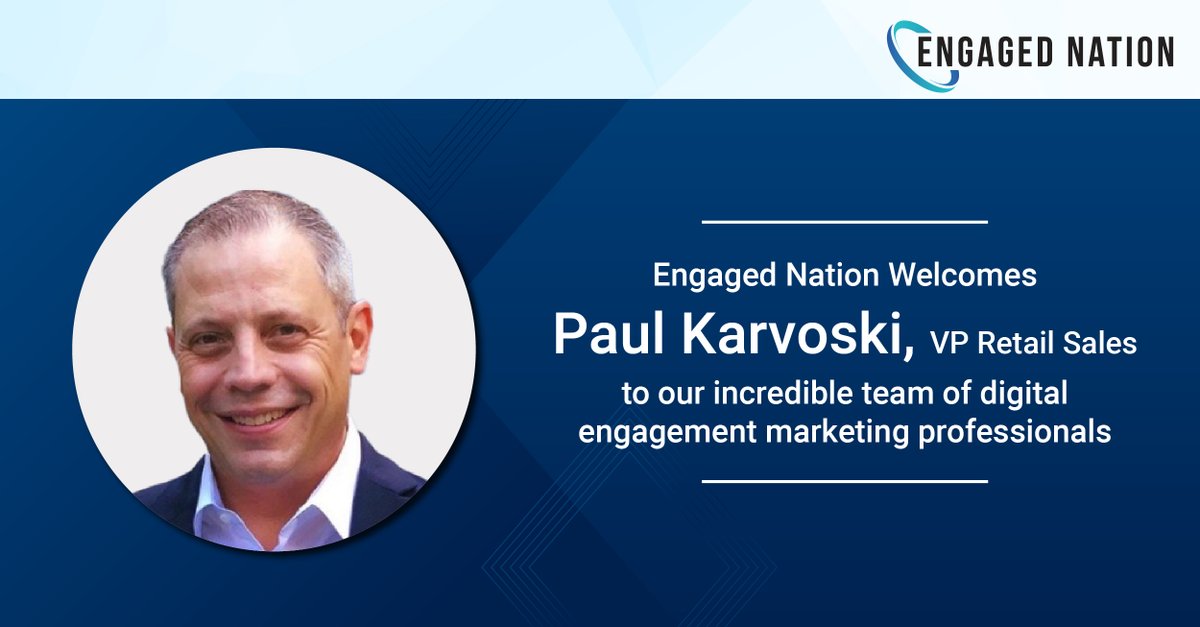 Engaged Nation welcomes Paul Karvoski, Vice President of Retail Sales to our hard-working team! With over two decades of dynamic sales experience, Paul will spearhead sales development and business strategies tailored to the retail sector. 

#DigitalMarketing #LoyaltyProgram