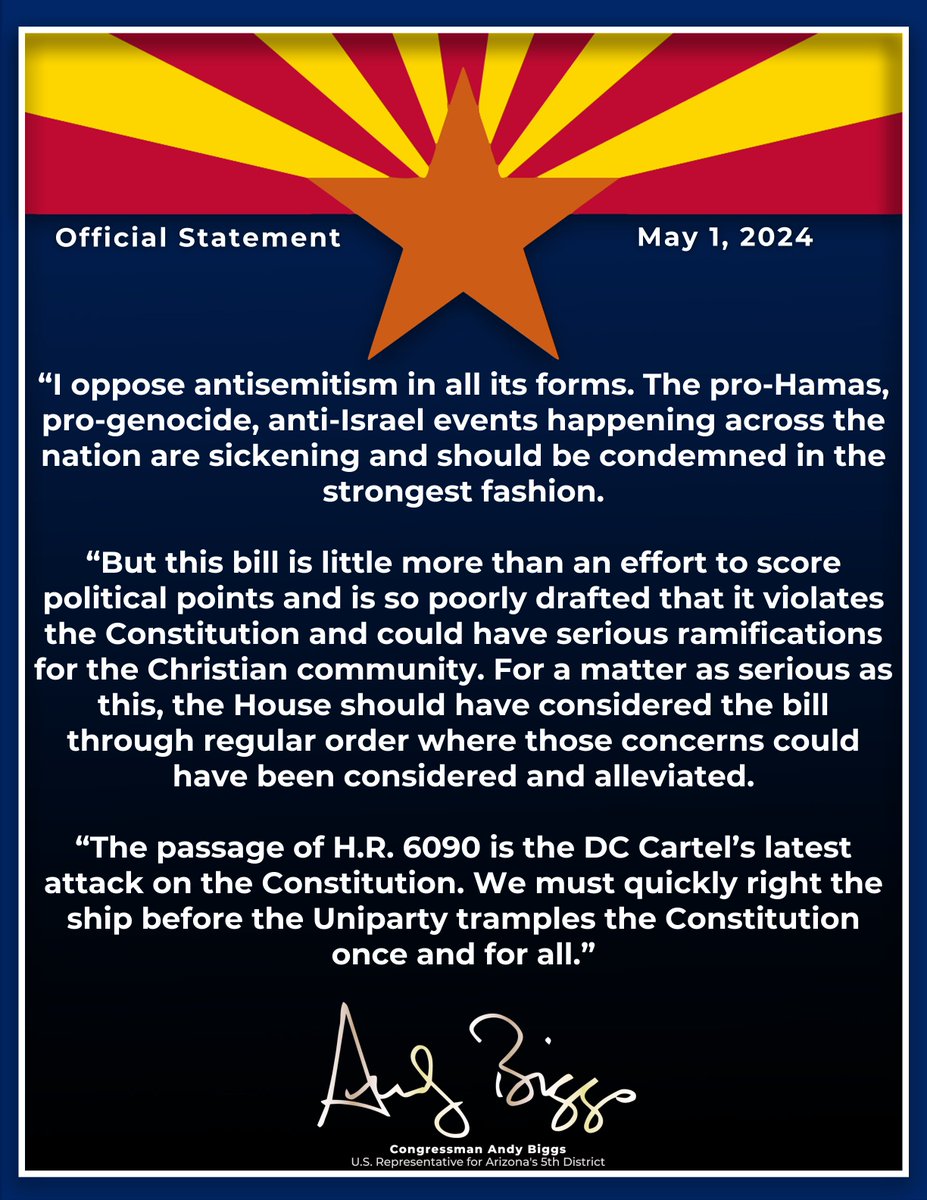 My official statement on the House's passage of H.R. 6090: