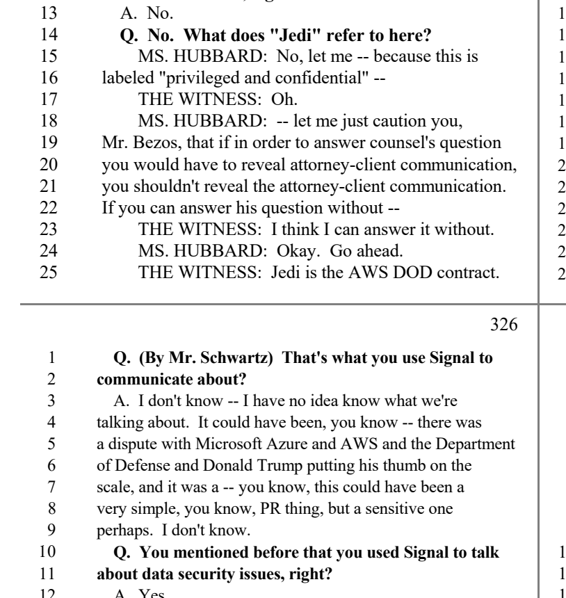 This is a potentially explosive comment from @jeffbezos made under oath in an FTC deposition. He said 'JEDI' referred to 'the AWS DOD contract.' But JEDI wasn't awarded to Amazon. So? AMZ then litigated the loss-so is Jeff admitting he & @ajassy destroyed relevant docs?/1