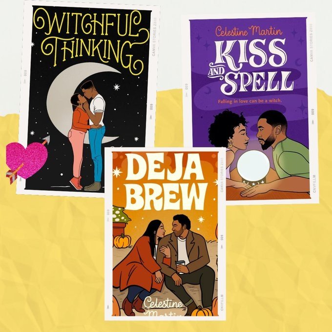 I LOVE my books! 💛💜🧡We've got FIVE months until DEJA BREW comes out on Oct 1st and then my Elemental Love trilogy is complete! 🥰😍Witchful Thinking and Kiss and Spell are available to buy and rent! Deja Brew is available for preorder. 🙏