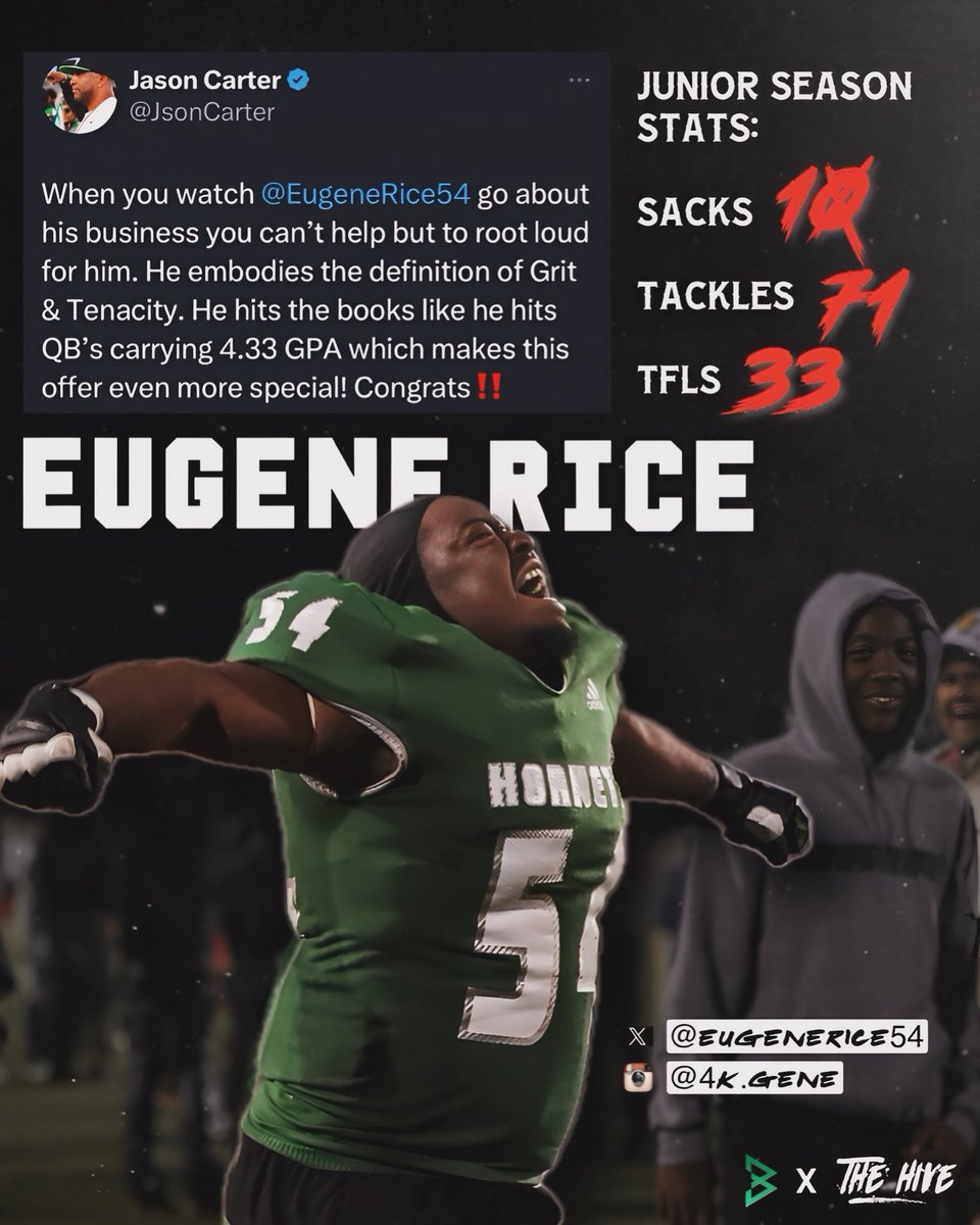 The Man In The Middle.
Class of 25’ DL Eugene Rice (@EugeneRice54)
#LincolnCertified 🍀 #RepTheHive