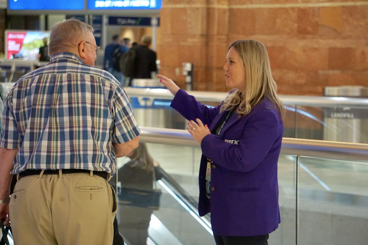 Today our Deputy Aviation Director of Public Relations, Heather Shelbrack, stopped by to shadow Neil, a Navigator Volunteer, to assist airport guests get where they needed to go. Keep an eye out for more fun in the days to come as we celebrate Volunteer Appreciation Week!💜💜