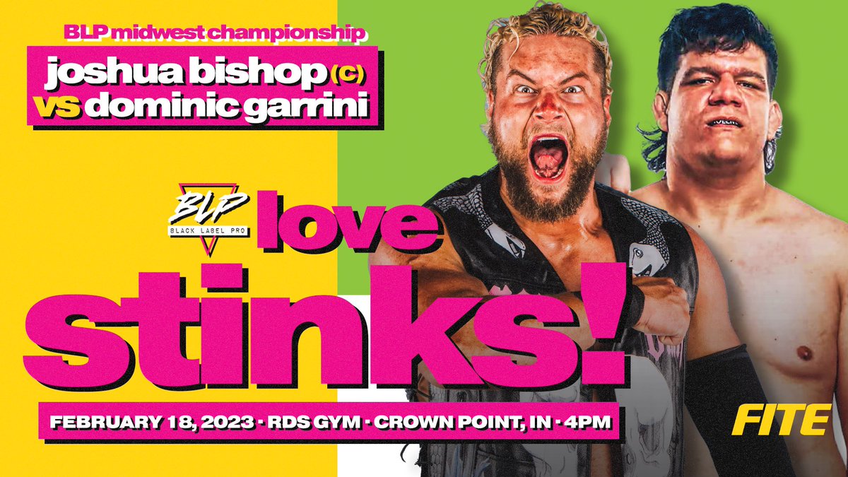 **FREE MATCH ALERT** Head on over to YouTube and watch when Joshua Bishop defended the BLP Midwest Championship against Dominic Garrini from our 'Love Stinks' event. youtu.be/wTTP5jurIkI?fe… Full event on @FiteTV