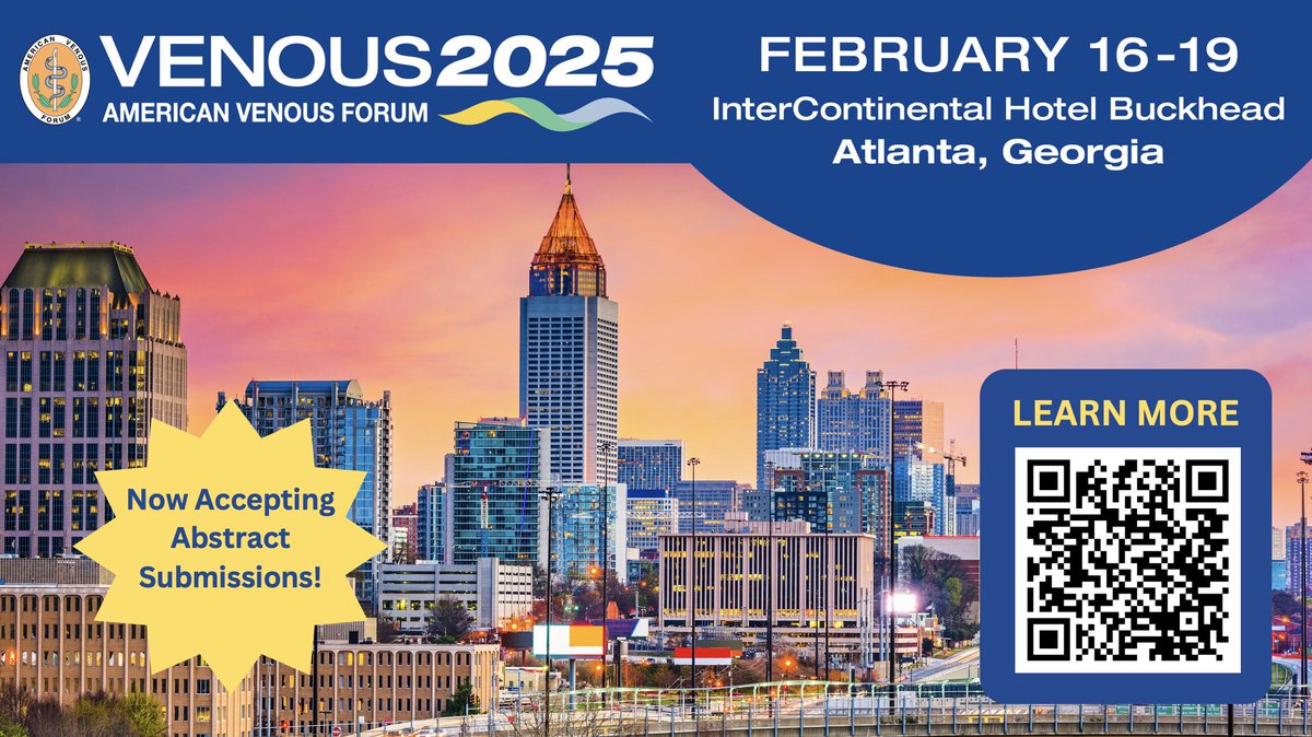The AVF is now accepting abstract submissions for #VENOUS2025! Learn more about prizes and guidelines here: venousforum.org/education/annu…