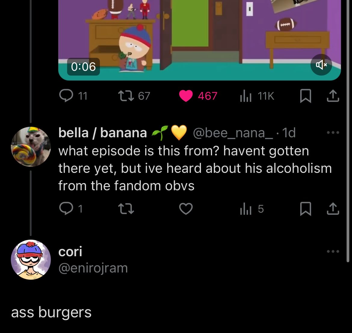 man i fucking hate south park 😭😭 stupid ass episode title 😭