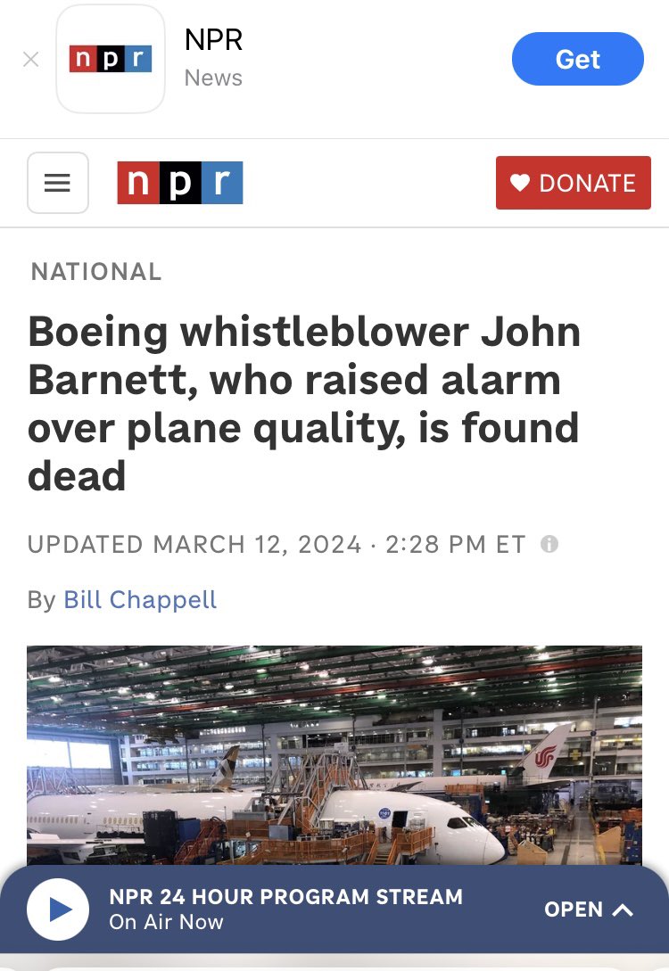 2 Boeing-related whistleblowers dying in less than 2 months is a bit sus tbh